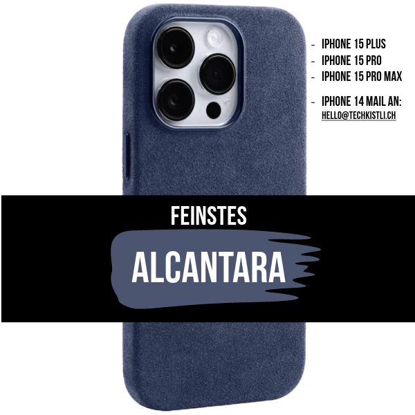 Premium Alcantara Hülle mit MagSafe für iPhone 15 von techkistli.ch